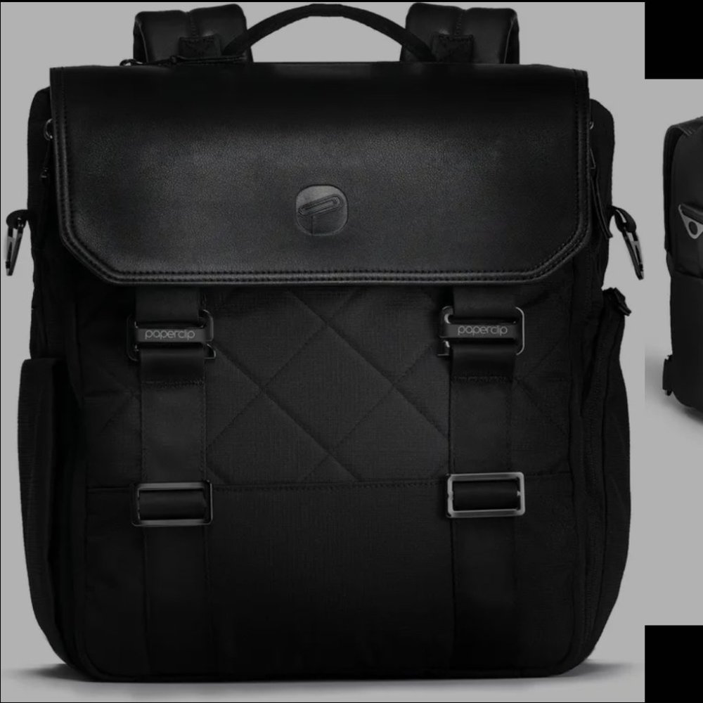 Paperclip Diaper Bag Willow Black Quilterd Backpack Luxury